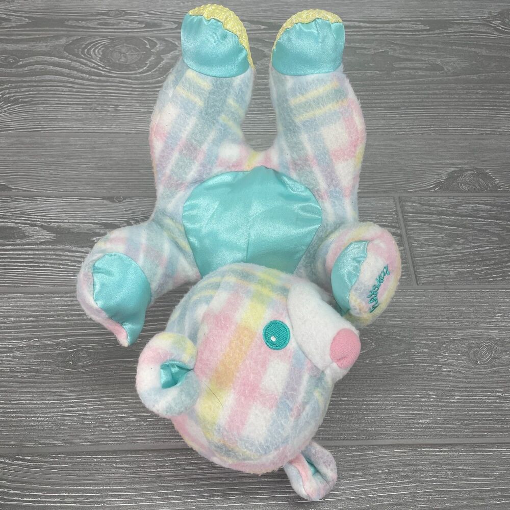Vintage 1996 Hasbro Playskool Snuzzles Bear Plaid Pastel Vibrating Baby Plush - Picture 4 of 12